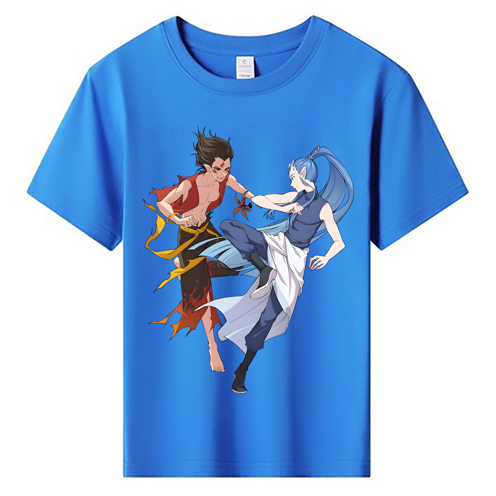 （画像用） Ne Zha 2 ナタ 魔童の大暴れ 綿100％キッズTシャツ（フロントプリント）